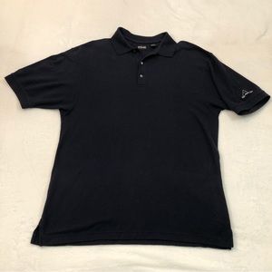 Ping Collection Dark Navy Blue Casual Cotton Golf Polo Shirt Mens L Tall.